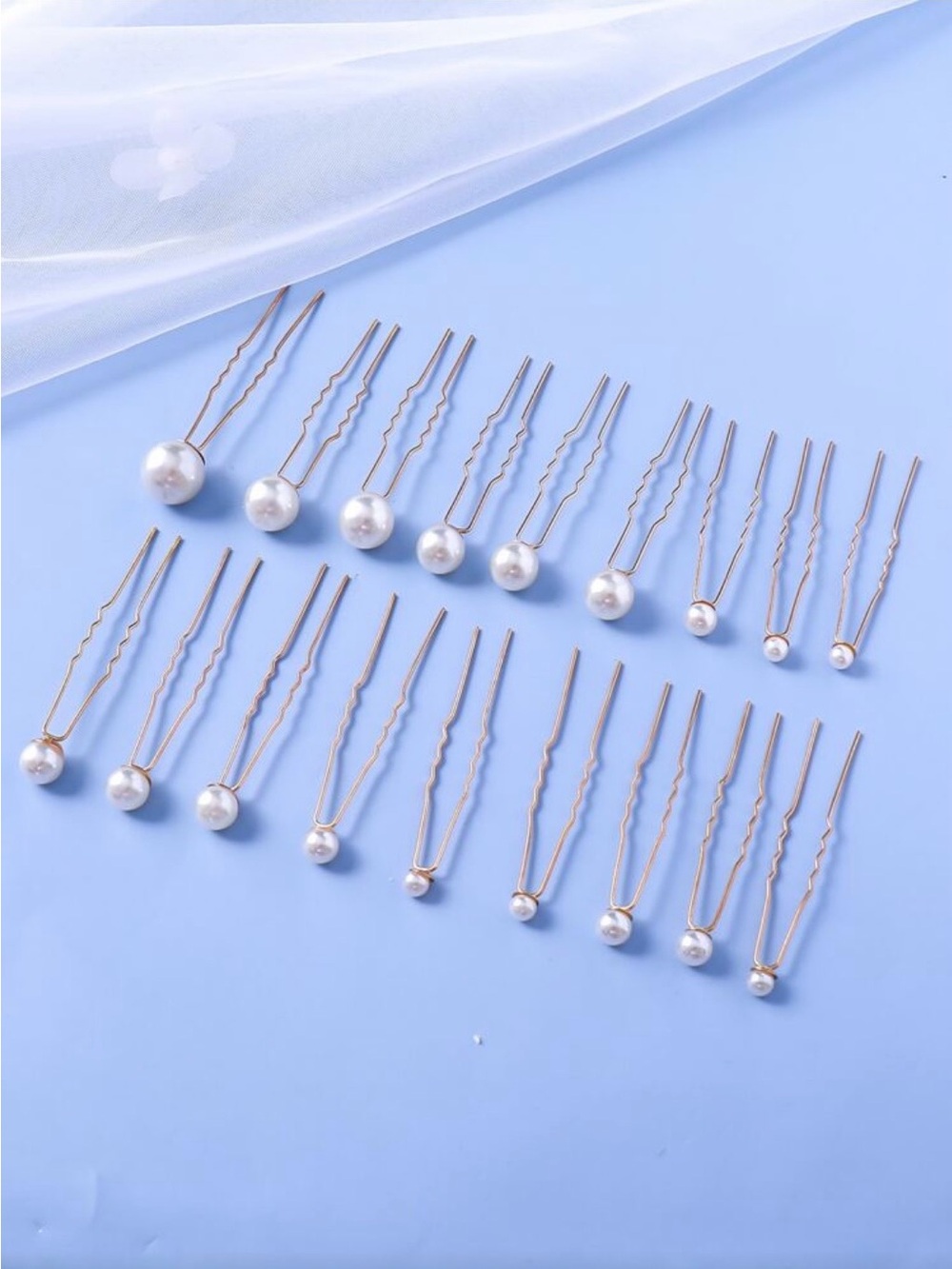 Pearl Hair Pin Set - White Decorative Bobby Pins for Women - Picture 2 of 4